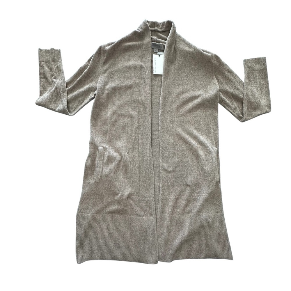 Barefoot Dreams CozyChic Ultra Lite Open Front Cardigan in Nickel NWT Sz: Small - Picture 4 of 15